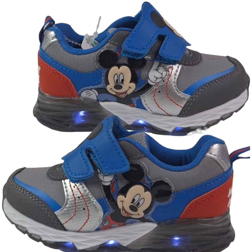 MICKEY MOUSE DISNEY Boys Light-Up Shoes Sneakers Toddlers Size 7 new (16Cm)